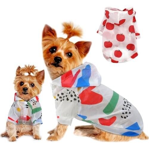 Small Dog Raincoat Hoodie Summer Sun Protection Dog Clothes Sun-proof Clothing For Small Medium Dogs Chihuahua Bulldog