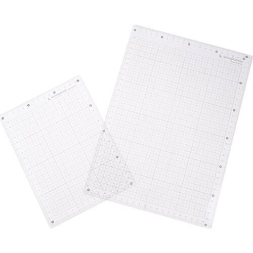 Transparent Ruler Board A4 A5 B5 For Students Writing Desk Pad PVC Grid Sewing Cutting Mats Drawing Clipboard Measuring Supplies