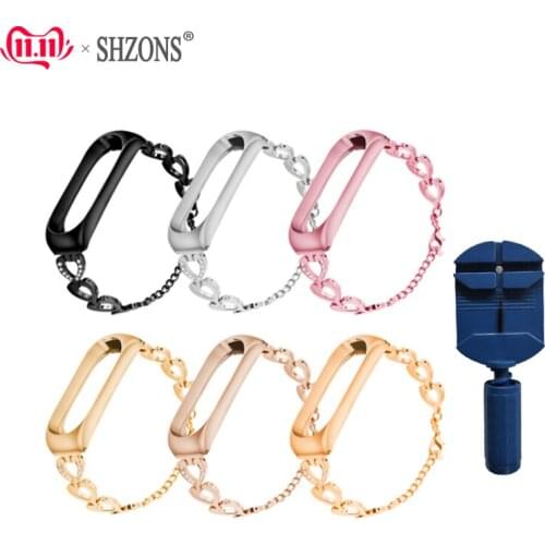 Zinc Alloy Wristband for mi band 4 Replacement Strap for Xiaomi Mi Band 3 Bracelet for xiaomi mi band 4 Smart Watch with Meter