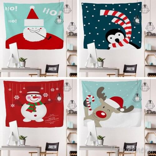 95cmx73cm Christmas Tapestry Wall Hanging Xtmas Santa Hangings Carpet Xmas Christmas Wall Polyester Fabric Party Home Decoration