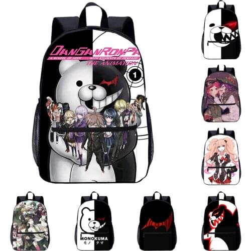 Anime Danganronpa Backpack For Teenager Boy Girls School Bags Monokuma Backpack Enoshima Junko Student Book Bags