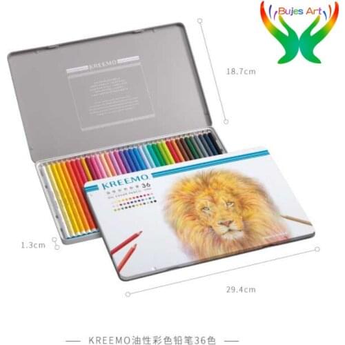Simbalion 12/24/36 color Kreemo oil colored pencil in iron box with 12 colors, 24 colors and 36 colors art supplies