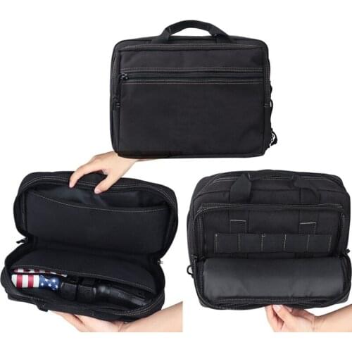 Tactical Double Scoped Handgun Firearm Case Hunting Pistol Bag for Outdoor Hunting Shooting Range Lockable Compartment
