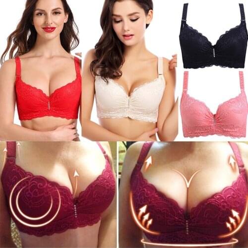 Plus Size Bra Lace Bra for Women Sexy Lace Lingerie Thin 3/4 Cup D Bras Adjustablae Breathable Wired Underwear Women