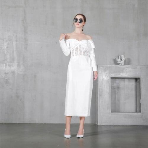 2021 New Summer Dresses Women Sexy Puff Sleeve Black Lace Fitted Clothing Elegant Autumn Club Celebrity Party Clothing