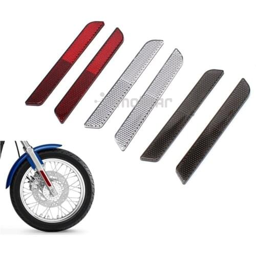 1pair New Motorcycle Front Fork Leg Reflector Safety Warning for Harley Latch Covers Hard Saddlebags Side Visibility HD