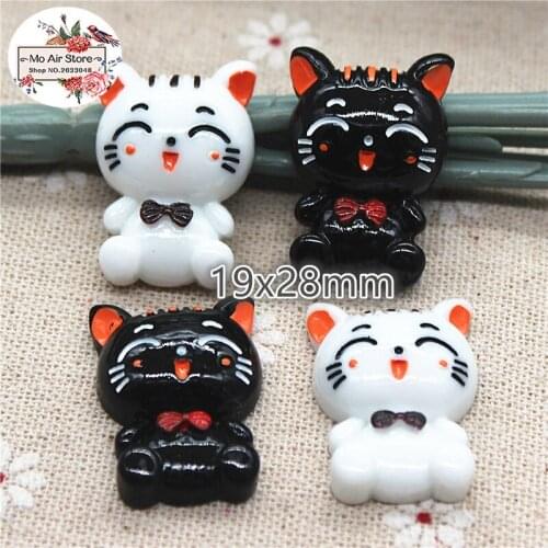 10pcs Resin kawaii cat Cabochon flatback Jewelry Making Scrapbooking Decoden DIY Accessories 19x28mm