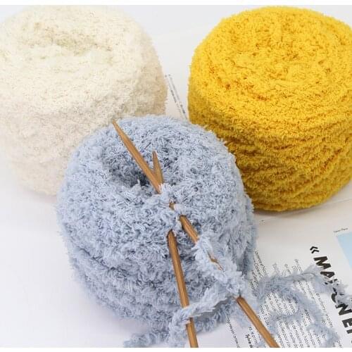 100g Soft Hand Knitting Woven Yarn DIY Velvet Line Coral Fluffy Wool Yarn Baby Scarf Sweater Crochet Hand Knitting Thick Line