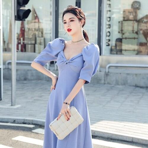 2021 Women Summer Casual V-neck Dress sexy Temperament Backless Dress Women Party Fashion long Dress womens formal dresses