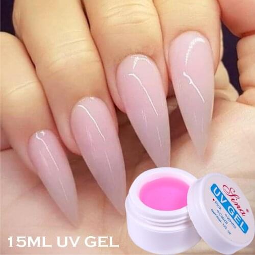 3 Colors Nail UV Gel Acrylic Extension Glue Pink White Clear Crystal Quick Building Nail Art Liquid Gel Manicure Accessories