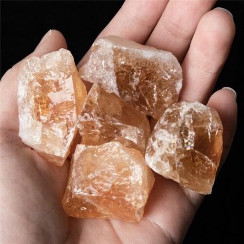 3PCS 2-3cm Citrines Natural Crystal Stones Mineral Quartz Crystal Raw Rough Stone Rock Specimen Stones Healing Collection