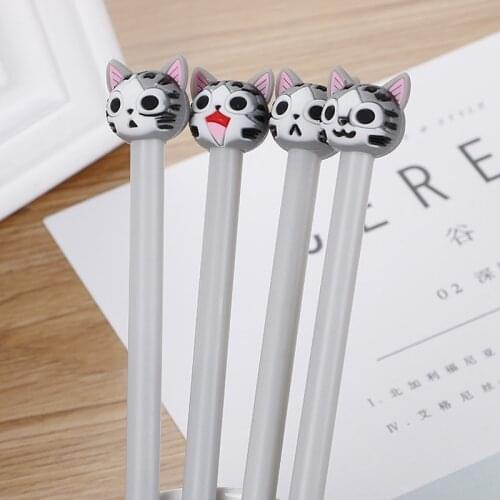 4pcs cartoon cute cat gel pen high quality creative writing pens office learning stationery supply school