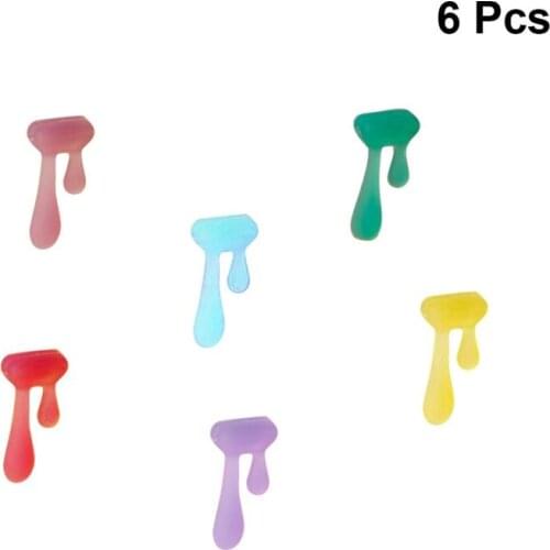 6pcs Silicone Water Drop Shape Wine Glass Marker Creative Drinking Cup Identifier Party Cup Sign (Random Color)