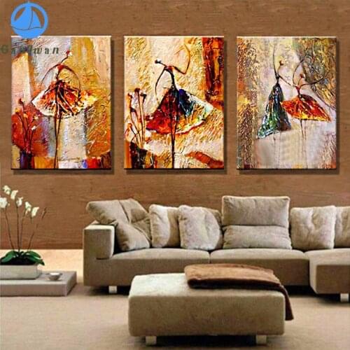 Abstract African woman diy 5d diamond painting triptych full square round drill diamond embroidery dancing girl sale home decor