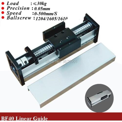 Free Shiping 100-500mm Effective Stroke 1204 1605 1610 Ballscrew Sealed Dust Cover Proof Linear Guide Rail Motion Module CNC 3D