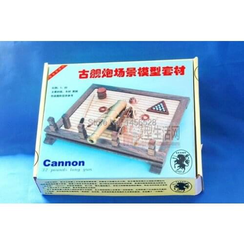 Free shipping Assembly wooden Model kits 1:30 32 pounds cannon the continental cannon Bronze cannon wooden scale model kits