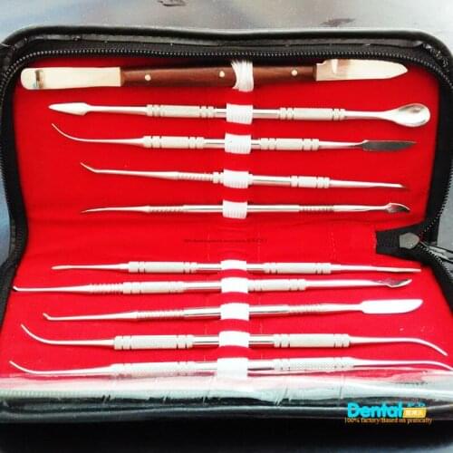 Free shipping Dental Lab Stainless Steel Kit Wax Carving Tool Set Surgical Dental Instruments