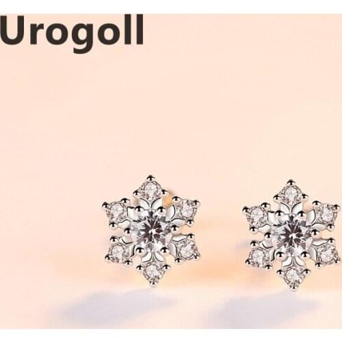 Brand New Fine Jewelry Stud Earrings For Women Classic Solid 925 Sterling Silver Earrings Round AAA Zirconia Earring Gifts