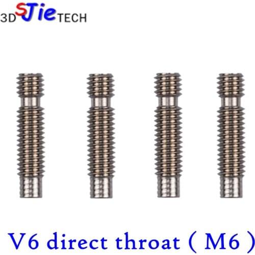 V6 stainless steel throat 1.75/3.0mm M6 threaded with/ ptfe tube /4.1 hole for direct extruder 3D printer accessories