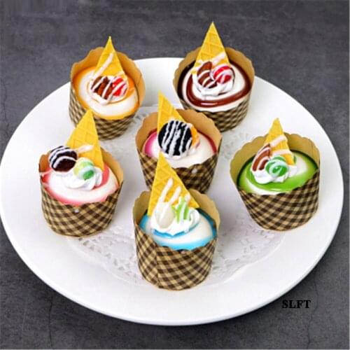 Artificial dessert food restaurant bakery shop store house decoration nuts fruit cream simulation fake paper cup cake model