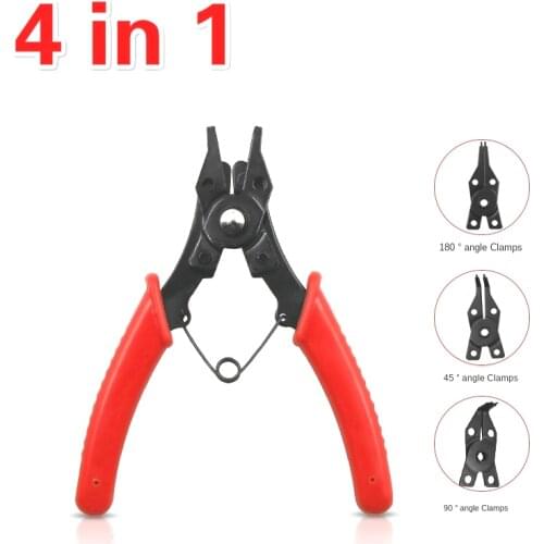 Quality 4 in 1 Multi Crimp Snap Ring Pliers Multifunction Pliers Tool Internal External Ring Remover Retaining Circlip Plier