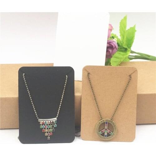 Classical White/Brown/Black Blank Kraft Paper Cardboard Necklace Card Jewelry Displays Packing Cards 100Pcs/Lot 7.8x5.6cm