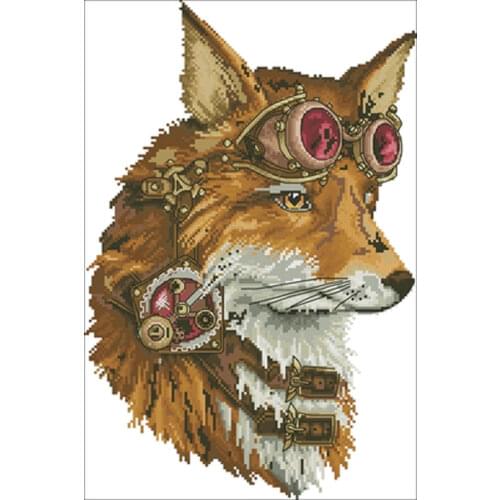 Locomotive fox patterns Counted Cross Stitch 11CT 14CT 18CT DIY Chinese Cross Stitch Kit Embroidery Needlework Sets