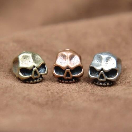 Mini Skull Brass Knife Beads Paracord Bracelet DIY Accessories Punk Style Keychain Lanyard Pendant Charms Umbrella Rope Hangings