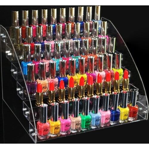 Multi-layer optional Rack Storage Acrylic Clear Nail Polish Cosmetic Varnish Display Stand Holder Manicure Tool Organizer
