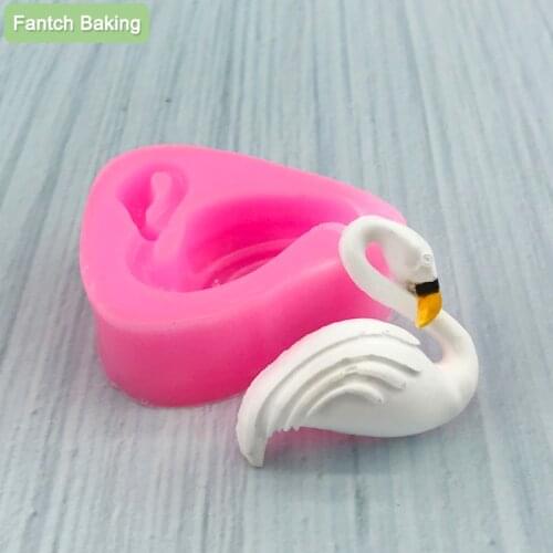 Cartoon 3D Animal Swan shape Silicone Fondant Cake Mold Cupcake Jelly Candy Chocolate Decoration Baking Tool Moulds FQ3507
