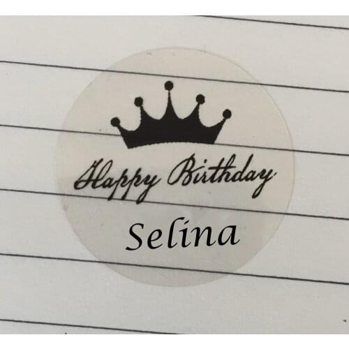 90 ct personalized name first 1st birthday party Thank you stickers Boys girls crown envelop seal gifts favors bag tags labels