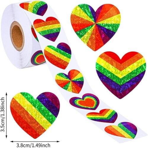 500pcs Love Heart Stickers Self-adhesive Pattern Label Sticker Party Handmade Diy Stationary Decor Stickers 1 Inch 2.5 Cm