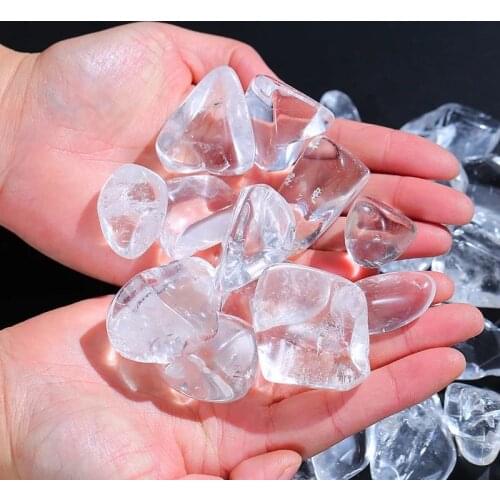 MOKAGY Large Size Natural Clear Quartz Tumbled Crystal Stone 25mm-35mm