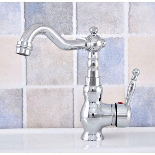 Polished Chrome Brass Kitchen Faucets Bathroom Sink Basin Faucet Mixer Hot and Cold Water Tap 360 Swivel Lsf647