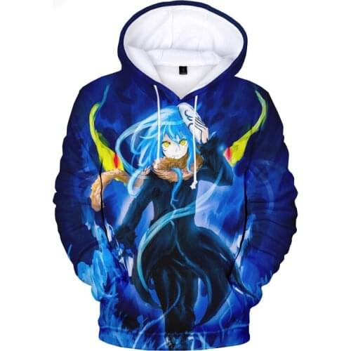 Popular Japanese Anime Rimuru Tempest That Time I Got Reincarnated As A Slime 3D Print Hoodies Women/Men Sweatshirt Clothes tops