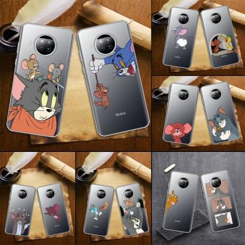 Cute mouse funny cat cartoon Phone Case Transparent for Xiaomi mi Redmi note 10 t 8 9 pro lite 11 Samsung S 8 9 10 20