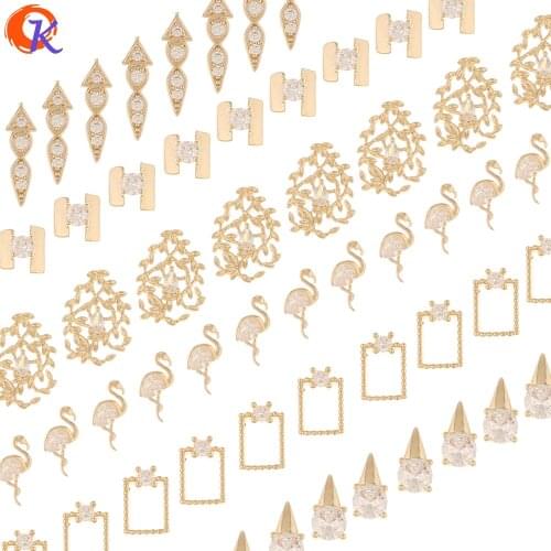 Cordial Design 100Pcs Jewelry Accessories/DIY Making/Genuine Gold Plating/Fingernail Findings/Cubic Zirconia Charms/Decoration