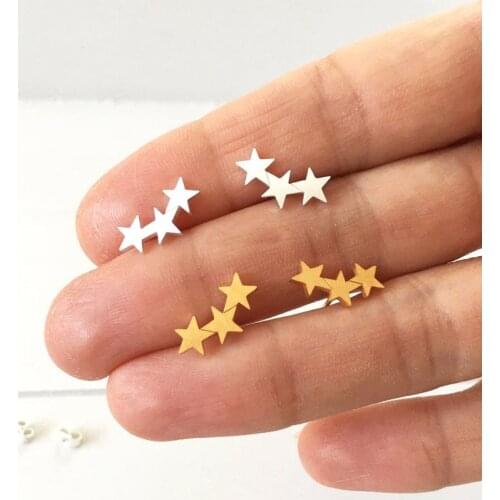 Dainty Tiny Star Earings Fashion Jewelry Stainless Steel Cute Stud Earring Rose Gold Womens Accessories BFF Bridesmaid Gift