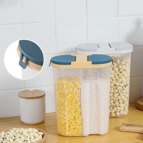 Grids Dry Goods Storage Tank Dry Food Storage Tank With Lid Concise Dry Food Storage Tank Home Kitchen Accessories Bottles