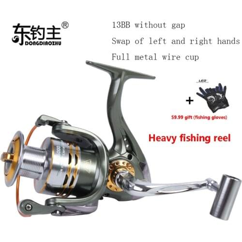 Spinning Reel , Fishing Reel - Full Metal Body,12+1BB,Left and Right Hand Foldable Metal Rocker- Saltwater & Freshwater Fishing