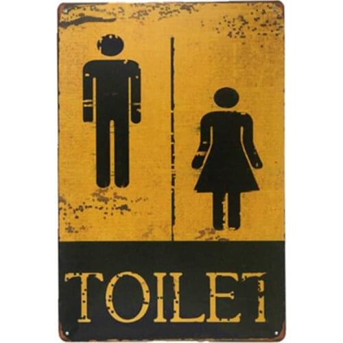 TOILET Ladies and gentleman toilet vintage Tin Sign coffee bar poster