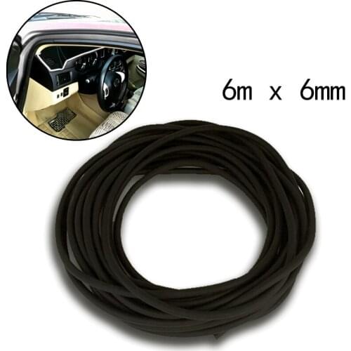 Universal 6mm O Shaped Filler Strip Car Door Weatherstrip Rubber Edge Seal Strip Black Car Door Tailgate Pillar Air Sealed Strip