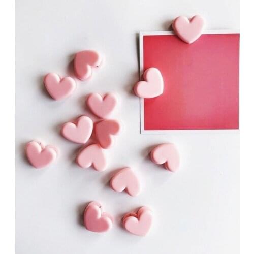 6Pcs Plastic Pink Love Heart Planner Paper Clip Bookmark School Stationery New Planner Clip