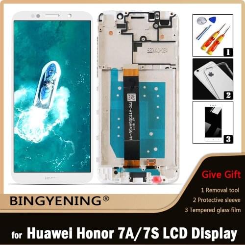 Original For Huawei Honor 7A LCD Display Screen Touch Digitizer Assembly For 5.45 inch Huawei Honor 7S Phone With Frame