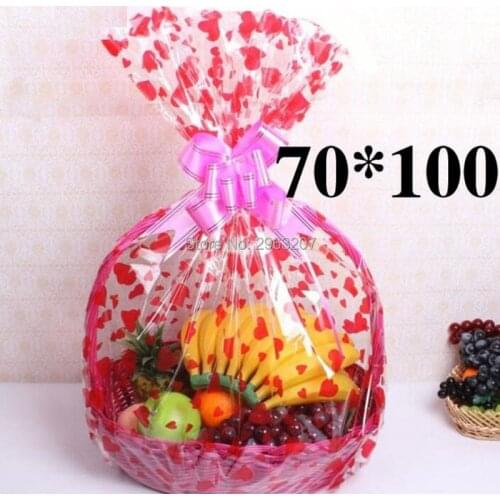 100pcs 70x100cm Super Large Plastic Gift Package Bag Transparent Big Plush Doll Toy Packaging Gift Bag