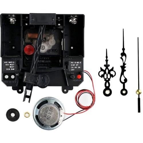 12888 Silent Sweep Movement With Music Chime Box Plastic Quartz Mechanism With 9301# Hands & Pendulum Drive Units DIY Clock Kits