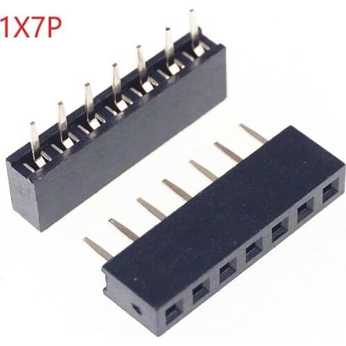 20pcs 1x7 P 7 Pin 2.0 mm PCB Female Header Pin Headers Single row Straight Through Hole Insulator height 4.30mm Rohs Reach