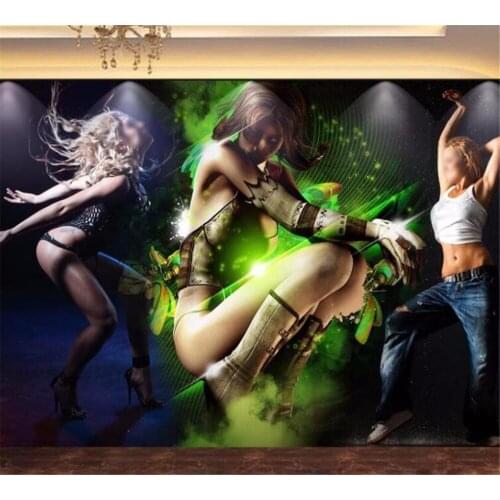 Beibehang 3D custom high definition wallpaper mural fashion colorful bar KTV personality wall decoration painting background