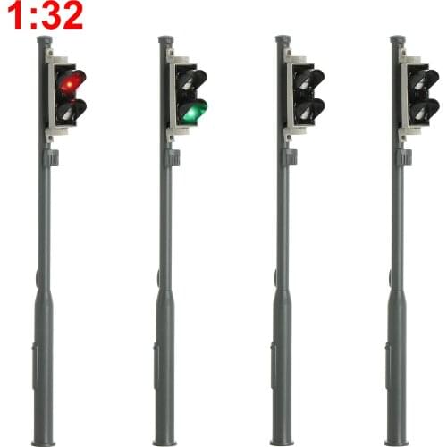 4pcs Model Traffic Signals 1:32 Red/Green Block Signal I Scale 11.5cm Traffic Light JTD329RG