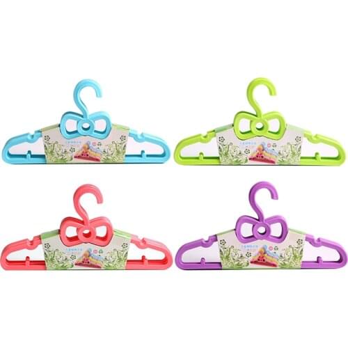 5pcs Set Childrens Bow Hanger Home Baby Clothes Hanger Plastic Portable Cute Clothes Hanger Household New Hot Sales In Stock